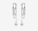 Rebellious personality long s925 sterling silver earrings women plated platinum anti-allergic silver earrings