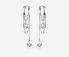 Rebellious personality long s925 sterling silver earrings women plated platinum anti-allergic silver earrings