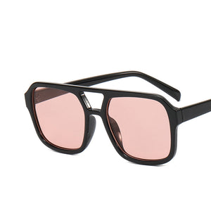 Double Beam Square Trendy Sunglasses Retro