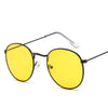 Round Frame Fashionable White Jingting Sunglasses