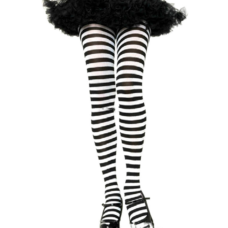 Masquerade party striped stockings