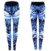 Dark Blue Printed Tight Gym Leggings