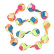 Dog bites cotton rope toy