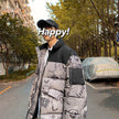 Cartoon Stand Collar Loose Korean Style Trendy Handsome Cotton Coat Men