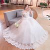 Shoulder-to-shoulder Wedding Dress Bridal Lace Plus Size Thin Shoulder Wedding Dress