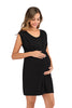 Knitted round neck sleeveless maternity dress