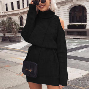 Off-the-shoulder sweater dress