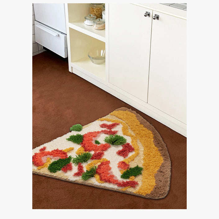 Funny Pizza Plush Carpet Bedroom Absorbs Water