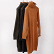 Three-color loose long sweater dress lazy sweater