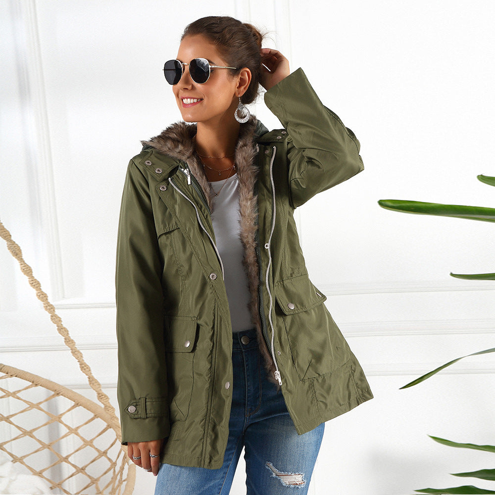 Cotton-padded Jacket Women's Mid-length Thickened Coat