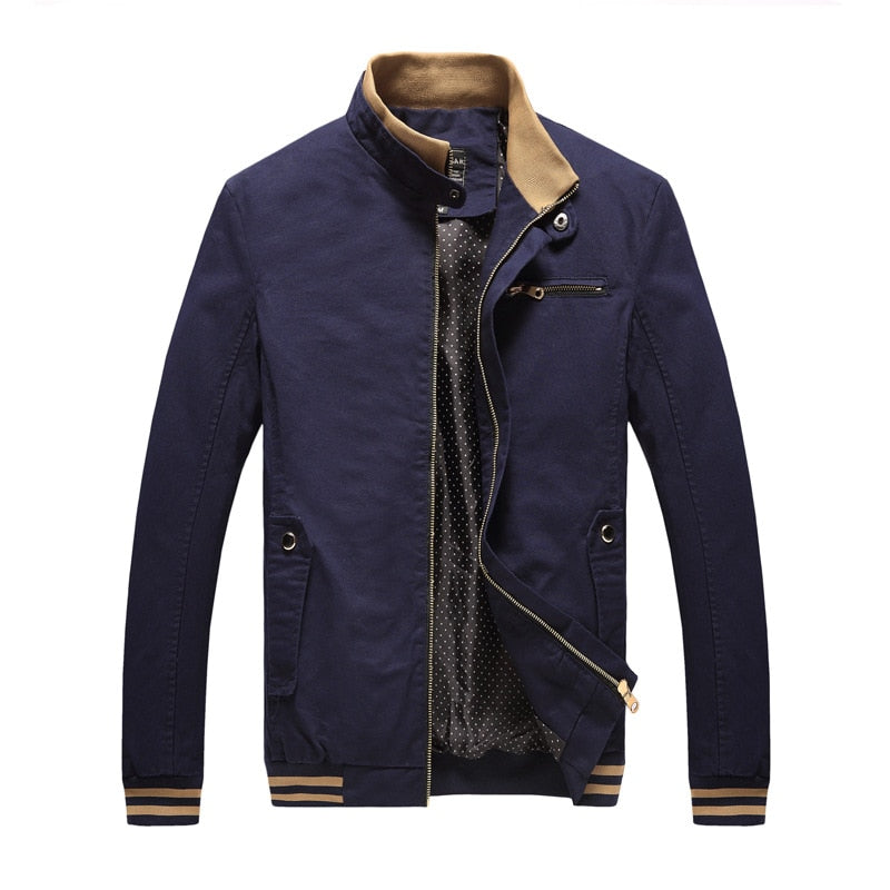 Men Casual Jacket Coat Men's Fashion Washed 100% Pure Cotton Brand-Clothing Jackets Male Coats