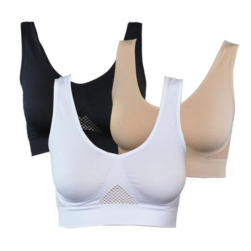 No steel ring hollow vent hole sports bra yoga running large size sports underwear vest