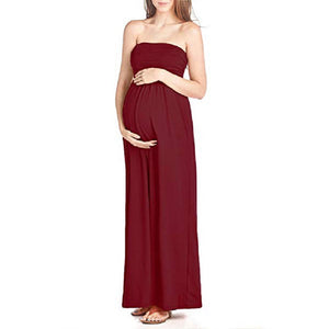 Maternity dress with long chest and long skirt