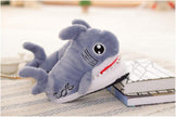 Plush toy shark - headed cotton slipper for women's skid and bottom plush shark slippers