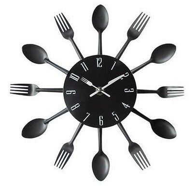 Spoon Fork Wall Mounted Kitchen Clock