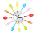 Spoon Fork Wall Mounted Kitchen Clock