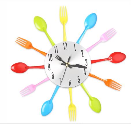 Spoon Fork Wall Mounted Kitchen Clock