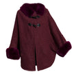 Rex rabbit fur collar double leather woolen coat women