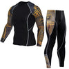 Printed long sleeve gym suit