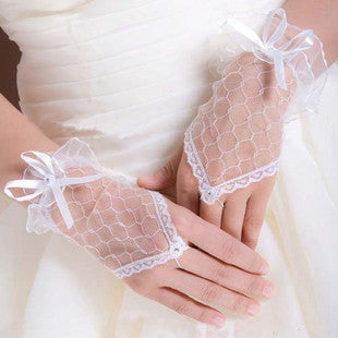 Bridal Wedding Gloves Fingerless Lace Gloves Short Yarn Hand Socks Sunscreen