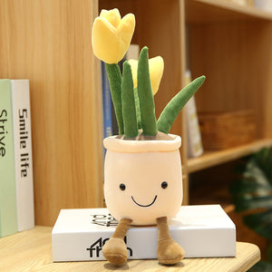 Cute Simulation Flower Doll Decoration Living Room Tulip Bouquet Plush Toy Doll