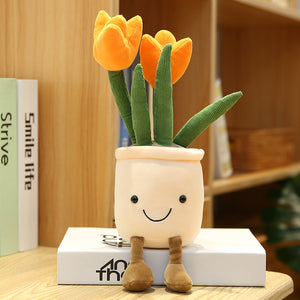 Cute Simulation Flower Doll Decoration Living Room Tulip Bouquet Plush Toy Doll