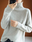 Turtleneck Sweater Women Thick Loose Pullover Long Sleeve Wool Sweater