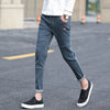 Autumn black ripped ankle jeans men