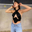 Lace-Up Halter Sexy Stitching Camisole Women