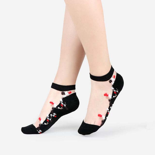 Sexy Lace Mesh Socks Transparent for women Ankle Thin Socks