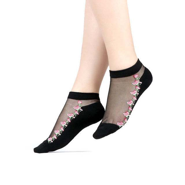 Sexy Lace Mesh Socks Transparent for women Ankle Thin Socks