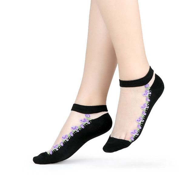 Sexy Lace Mesh Socks Transparent for women Ankle Thin Socks