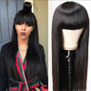 Qi Liuhai Black Long Straight Hair High Temperature Wire Full Wig