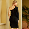 Women Black One Shoulder Bandage Dress Sexy Party Dresses