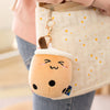 Cute Milk Tea Cup Hanging Buckle Plush Toy Doll Pendant Keychain