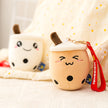 Cute Milk Tea Cup Hanging Buckle Plush Toy Doll Pendant Keychain