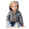 Cardigan Sweater British Boys' Hooded Solid Color Sweater Autumn Winter Coat Sweater