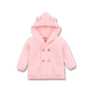 Cardigan Sweater British Boys' Hooded Solid Color Sweater Autumn Winter Coat Sweater