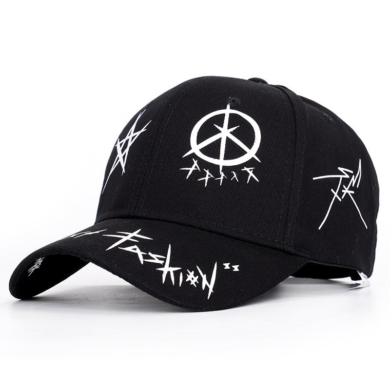 Graffiti Black And White Color Matching Cap Hip Hop Baseball Cap