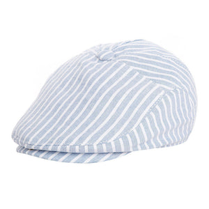 Baby's Striped Cap With Tweed In Spring And Autumn And Winter