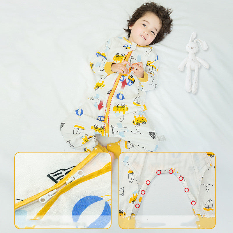 Four-Layer Gauze Sleeping Bag For Baby With Split Legs