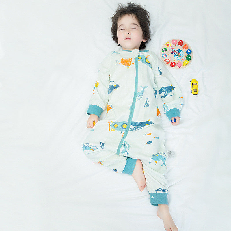 Four-Layer Gauze Sleeping Bag For Baby With Split Legs