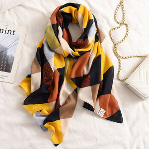 Scarf Women Winter Cotton Linen Thickened French Retro Shawl