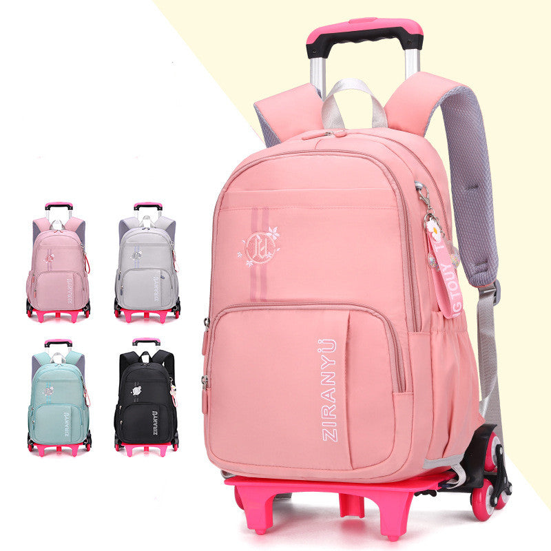 Removable Children School Bags for Baby School Backpack with Wheel Trolley Backpack Kids Luggage Bag Travel Backpack