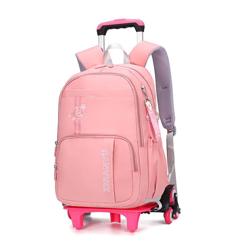 Removable Children School Bags for Baby School Backpack with Wheel Trolley Backpack Kids Luggage Bag Travel Backpack