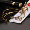 Creative Vintage Flower Joint Ring Open Bracelet Ring Set