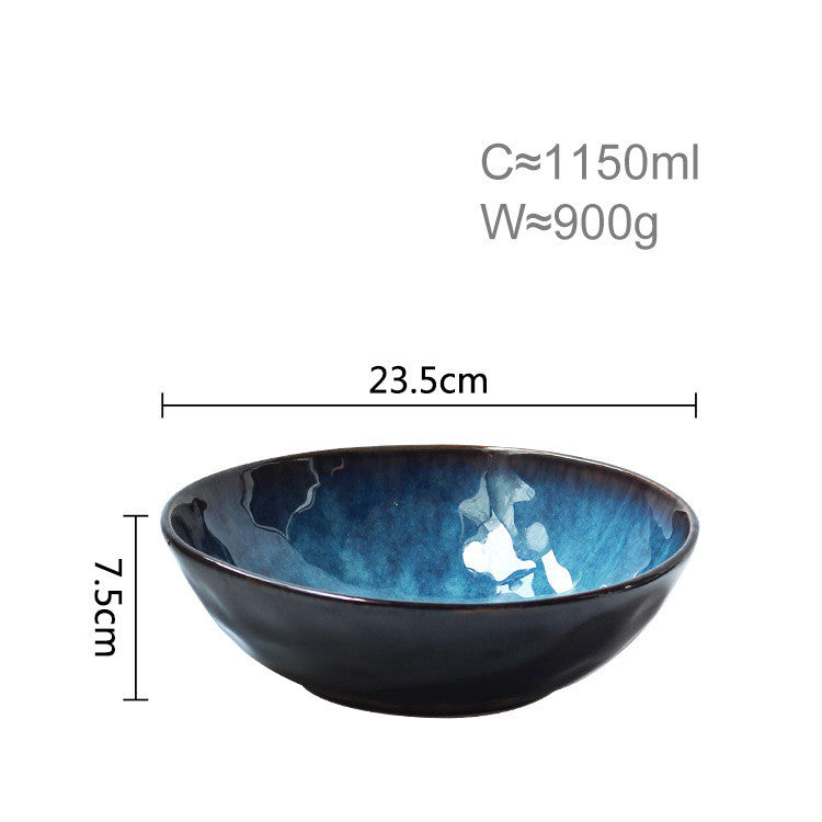 Ceramic Noodle Bowl Big Soup Bowl Ramen Bowl Western Food Fruit Salad Bowl Shaped Bowl