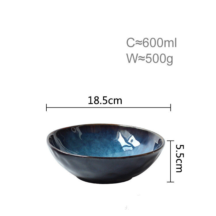 Ceramic Noodle Bowl Big Soup Bowl Ramen Bowl Western Food Fruit Salad Bowl Shaped Bowl