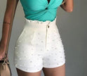 Women's Shorts Cannon Beads Solid Color Sexy Shorts Women