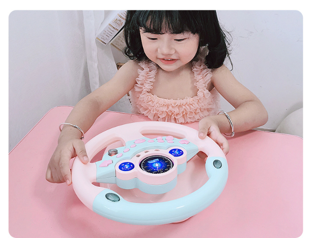 Eletric Simulation Steering Wheel Toy with Light Sound Kids Early Education Toy